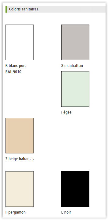 Coloris sanitaires